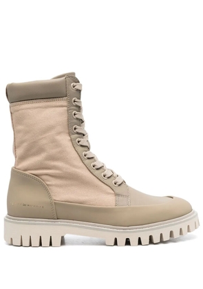 Tommy Hilfiger logo-stamp lace-up boots - Brown