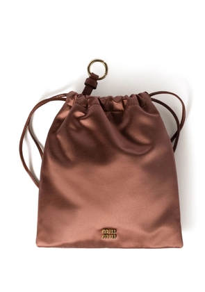 Miu Miu satin makeup bag - Brown