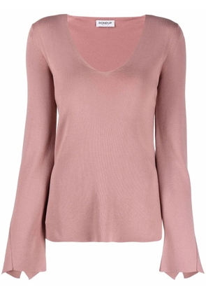 DONDUP draped long-sleeve knitted top - Pink
