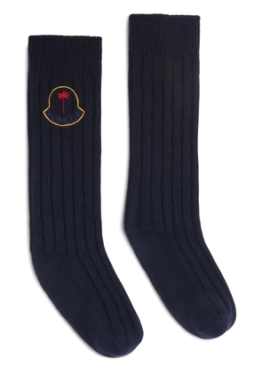 Palm Angels x Moncler x Moncler logo-embroidered socks - Blue