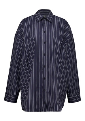 Balenciaga stripe cotton mini shirt dress - Blue