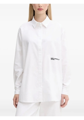 Karl Lagerfeld Jeans logo-embroidered shirt - White