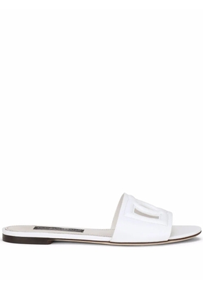 Dolce & Gabbana DG Logo leather sandals - White