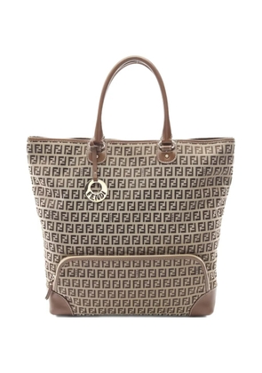 Fendi Pre-Owned Zucchino monogram-pattern leather tote bag - Neutrals