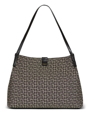 Balmain medium Release monogram jacquard tote bag - Black
