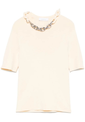 Rabanne chain link-detail top - Neutrals