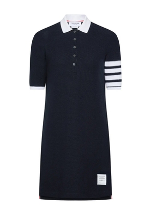 Thom Browne textured pique 4-bar mini polo dress - Blue