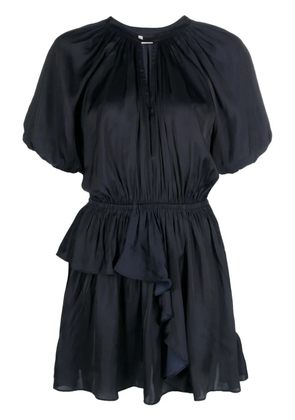 Zadig&Voltaire Romina puff-sleeve ruched mini dress - Blue