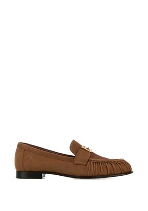 FENDI Biscuit gathered-detail loafers - Brown