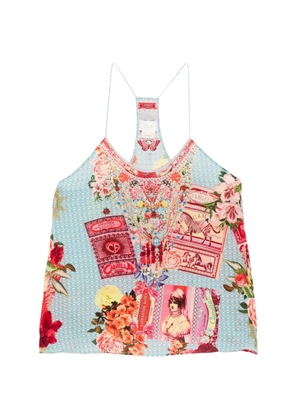 Camilla Papers And Curious Capers T-back shoestring top - Blue