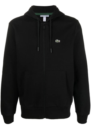 Lacoste appliqué-logo zip-up hoodie - Black
