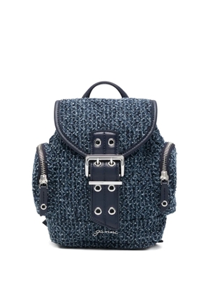 GANNI buckle zip backpack - Blue