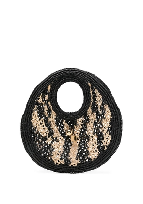 Jacquemus raffia circle-handle tote bag - Black