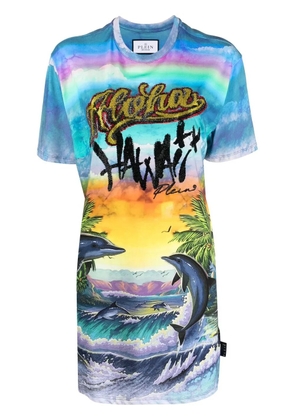 Philipp Plein graphic-print short-sleeved T-shirt - Blue