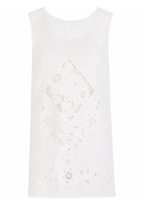 Dolce & Gabbana embroidered linen tunic - White