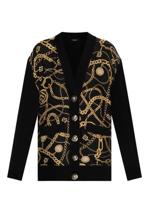Balmain chain-print cardigan - Black