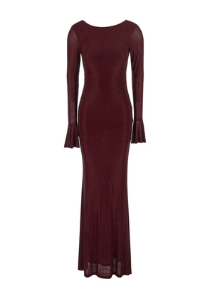 TWENTY FOURHAITCH embellished bell-sleeve maxi dress - Red