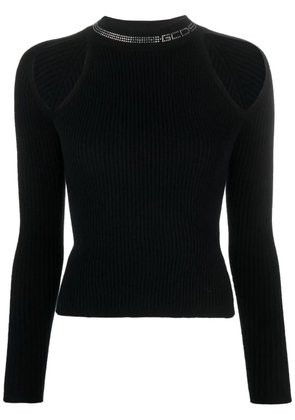 GCDS rhinestone-embellished knitted top - Black
