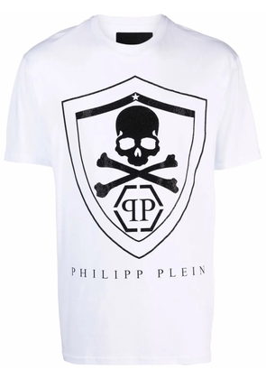 Philipp Plein rhinestone logo T-shirt - White