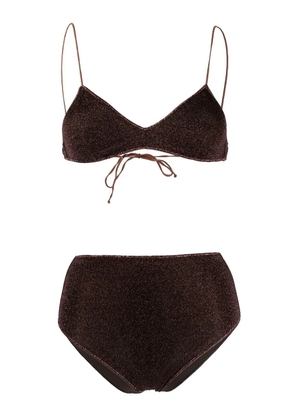 Oséree metallic-detail two-piece bikini - Brown