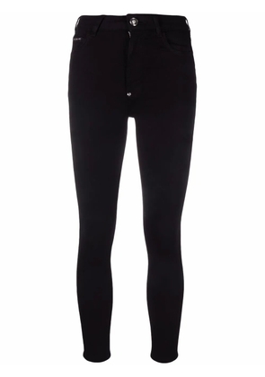 Philipp Plein logo-appliqué skinny jeans - Black