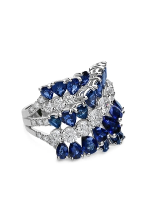 LEO PIZZO 18kt white gold sapphire and diamond ring - Silver