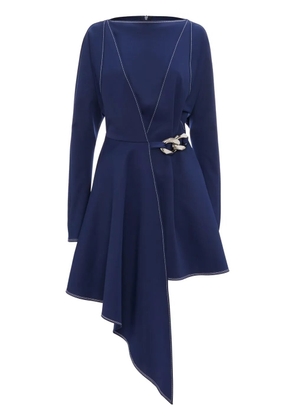 JW Anderson chain link-embellished asymmetric dress - Blue