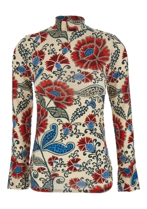 FARM Rio Francesca high-neck floral blouse - Neutrals