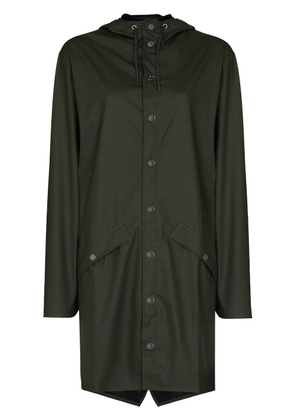 Rains Longer drawstring-hood raincoat - Green