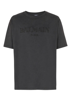Balmain logo-embroidered T-shirt - Grey