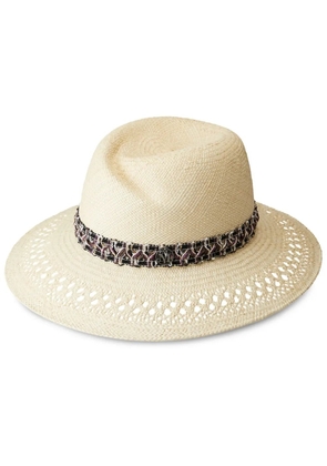 Maison Michel Virginie straw Fedora hat - Neutrals