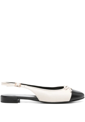 Tory Burch cap-toe slingback ballet flats - White