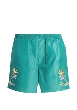 Casablanca embroidered swim shorts - Green