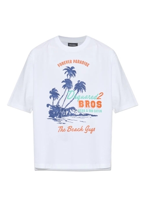 DSQUARED2 tropical-print T-shirt - White