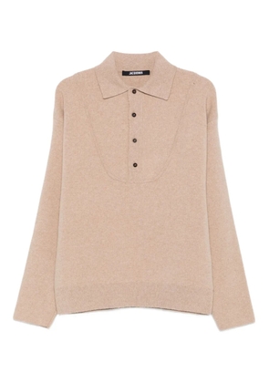 Jacquemus buttoned polo-neck sweater - Neutrals