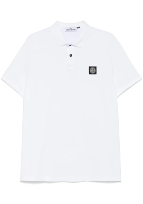 Stone Island piqué-weave polo shirt - White