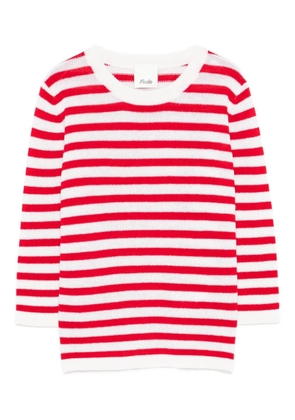 Allude striped-pattern sweater - White