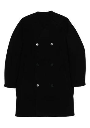 MACRON Karl collarless double-breasted coat - Black