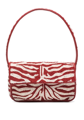STAUD Tommy bead-embellished shoulder bag - Red