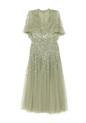 Needle & Thread dappled-sequin dress - Green