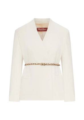 Max Mara V-neck belted jacket - Neutrals