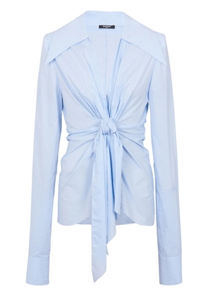 Balmain gingham-check pattern cotton shirt - Blue