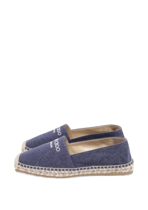 Jimmy Choo Pre-Owned logo-embroidered espadrille flats - Blue