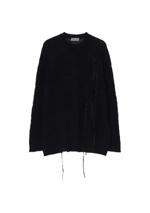 Yohji Yamamoto distressed crew-neck sweater - Black
