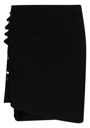Rabanne ruched-detail asymmetric miniskirt - Black