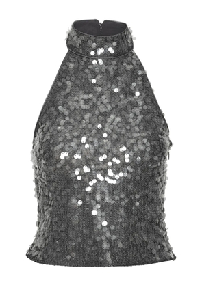 ROTATE BIRGER CHRISTENSEN sequin halter-neck top - Grey