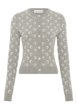 Marine Serre moon-jacquard cardigan - Grey