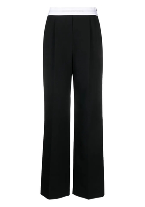 Alexander Wang logo-waistband straight-leg trousers - Black