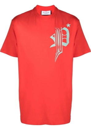 Philipp Plein skull-print detail T-shirt - Red