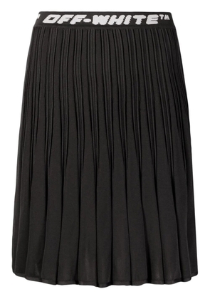 Off-White logo band pleated skirt - Black